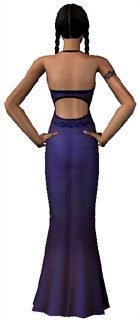 The Sims 2 female adult dress blue back Download