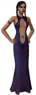 The Sims 2 female adult dress blue front Download