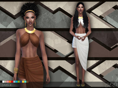 xSIMS Web Find The Sims 4 Draped Skirt and Top