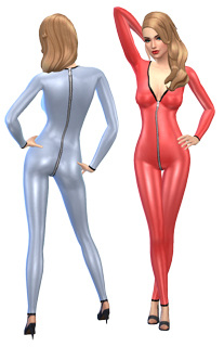 xSIMS The Sims 4 Female Spandex Catsuit Zipper 1 2 Download