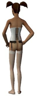 The Sims female teen victorian underbreast corset white with black 1 2 Download