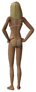 The Sims 2 - female adult mini swim suite white -back- Download