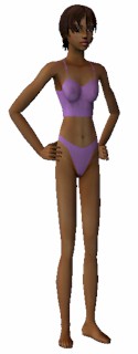 The Sims 2 - female adult bustier set slim body lilac -front- Download