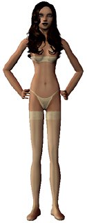 The Sims 2 - female adult lingerie 1-4-bra with string cup a slim body -front- Download